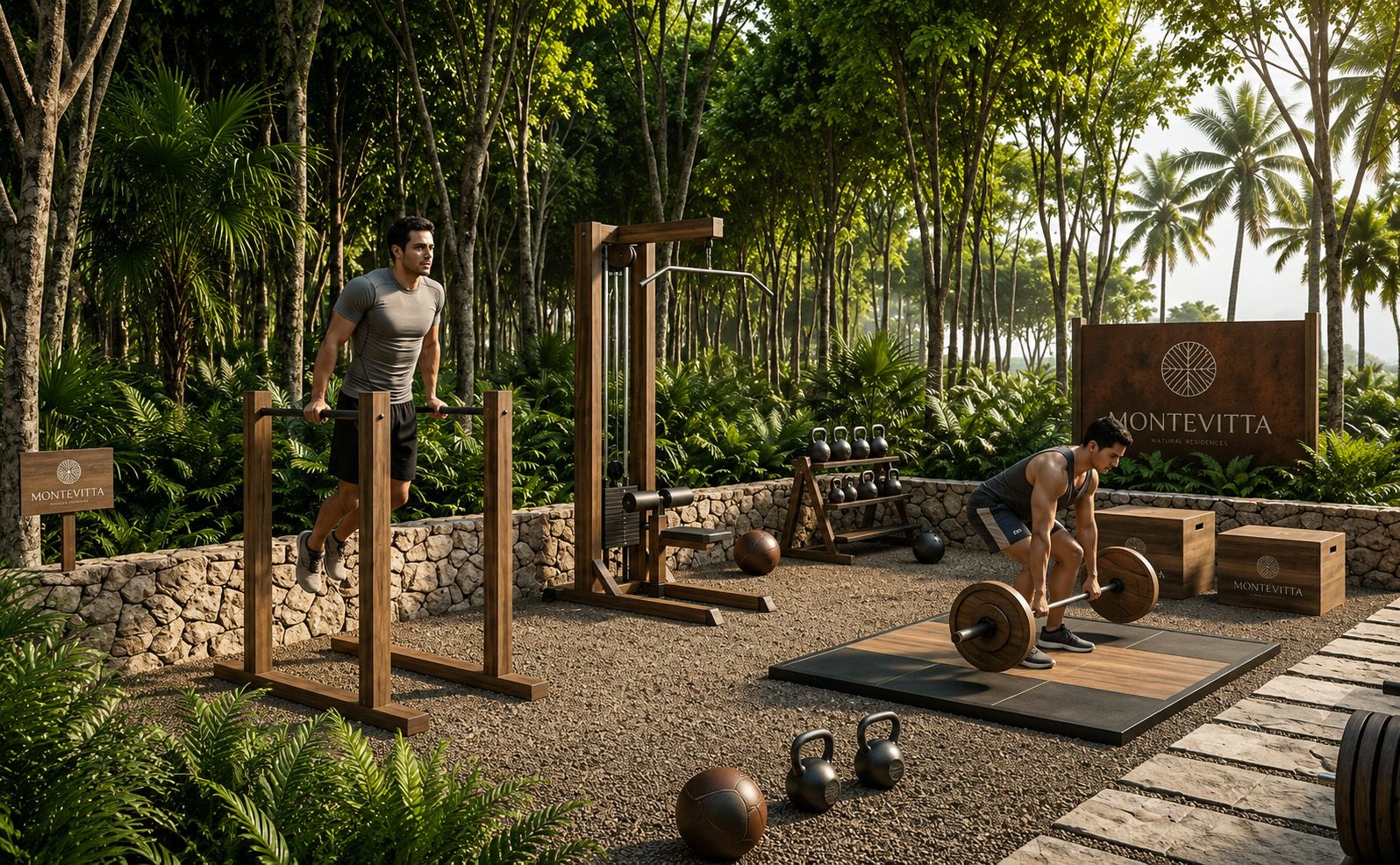 Gimnasio al aire libre del desarrollo